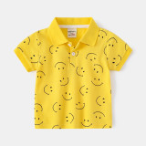 Toddler Boys Cotton Tops Dinosaur Pattern Polo Shirt