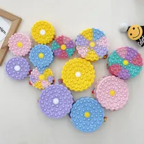 Chrysanthemum Flowers Hexagon Pop It Fidget Push Pop Bubble Sensory Fidget Stress Relief Shoulder Bag