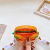 Hamburger Ice Cream Food Pop It Fidget Push Pop Bubble Sensory Fidget Stress Relief Shoulder Bag