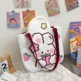 Radish Rabbit Canvas Pattern Single Shoulder Handbag