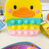 Duck Pop It Fidget Push Pop Bubble Sensory Fidget Stress Relief Shoulder Bag