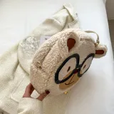 Plush Bear Canvas Pattern Single Shoulder Bag