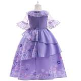 Toddler Girls Purple Princess Short Sleeve Dress With Bag