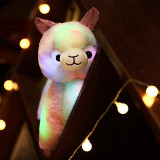 Cute Alpaca Stuffed LED Light Glowing Figure Doll Plush Toys