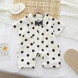 Brother and Sister Outfit Twins Baby Boy Polka Dots Romper and Girl Dress
