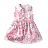 Brother and Sister Flower Pattern Outfit Twins Boy Pink Shorts Set and Girl Dress