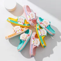 Toddlers Kids 3D Cartoon Lamb Flat Beach Summer Slippers