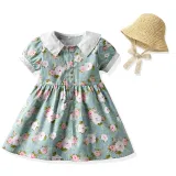 Brother and Sister Flower Outfit Twins Boy Short Set and Girl Dress