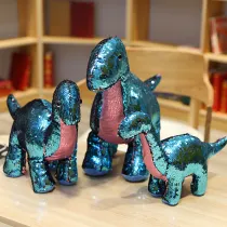 Blue Sequins Dinosaur Stuffed Animals Plush Toys
