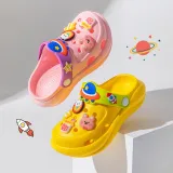 Toddlers Kids Spaceship Bear Flat Beach Summer Slippers