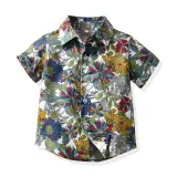 Brother and Sister Flower Outfit Twins Boy Short Set and Girl Dress