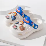 Toddlers Kids Spaceship Bear Flat Beach Summer Slippers