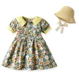 Brother and Sister Flower Outfit Twins Boy Short Set and Girl Dress