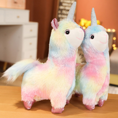 Rainbow Alpaca Unicorn Stuffed Animals Plush Toys
