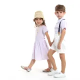 Brother and Sister Outfit Twins Boy Overalls Suit and Girl Dress with Hat