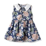 Brother and Sister Flower Pattern Outfit Twins Boy Shirts Suspender Shorts and Girl Dress