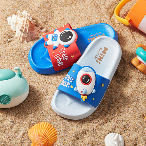 Toddlers Kids Space Rocket Astronaut Flat Beach Summer Slippers
