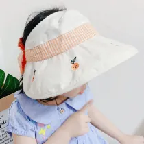 Kids Anti-UV Cartoon Fruit Wide Brim Empty Top Outdoor Sunhat