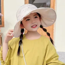 Kids Anti-UV Wide Brim Cartoon Rainbow Outdoor Beach Sunhat