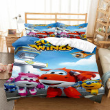Kids Bedding Cartoon Super Wings Plane Themes Quilt Cover Set