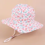 Kids Anti-UV Daisy Flower Pattern Outdoor Beach Fisherman Hat