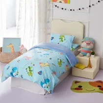 3PCS Bedding Cute Cartoon Dinosaur Slogan Printed Set For Toddler