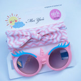 Kids Fashion Unicorn Shape Protection Sunglasses with Silk Scarf