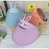 Kids Anti-UV Cartoon Rabbit Adjustable Empty Top Sunhat