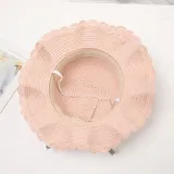Kids Cartoon Wide Brim Straw Beach Sunhat With Bag Set