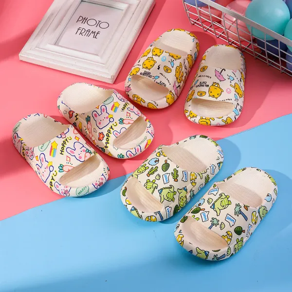 Toddlers Kids Printing Rabbit Bear Flat Beach Summer Slippers