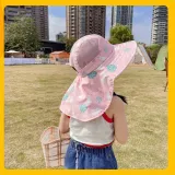 Kids Anti-UV Cartoon Shark Wide Brim Breathable Outdoor Beach Sunhat