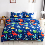 Kids Bedding Cartoon Dinosaur Pattern Slogan Printed Quilt Cover With Pillowcases