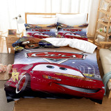 Boy 3PCS Bedding Cartoon Racing Cars Road Pattern Printed Quilt Cover With Pillowcases