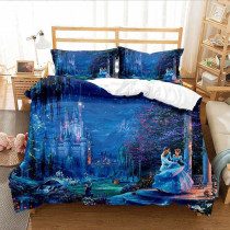 Kids Bedding Cartoon Cinderella Princess Themes Quilt Cover Set