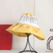 Kids Cartoon Pattern Wide Brim Breathable Beach Sunhat