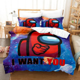 Boy 3PCS Bedding Game Cartoon Printed Quilt Cover With Pillowcases