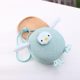 Kids Cartoon Penguin Anti-UV Wide Brim Outdoor Beach Sunhat with Bag Set