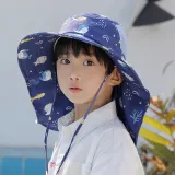 Kids Anti-UV Cartoon Shark Wide Brim Breathable Outdoor Beach Sunhat