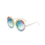Kids Fashion Colored Diamonds Sunflower Anti-UV Protection Sunglasses