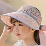 Kids Anti-UV Empty Top Peaked Cap Outdoor Straw Hat
