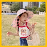 Kids Anti-UV Cartoon Shark Wide Brim Breathable Outdoor Beach Sunhat