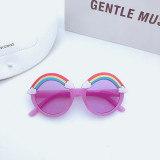 Kids Fashion Cartoon Rainbow Anti-UV Protection Round Sunglasses