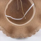 Kids Cartoon Cherry Wide Brim Straw Beach Sunhat With Bucket Bag Set