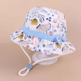 Kids Anti-UV Daisy Flower Pattern Outdoor Beach Fisherman Hat