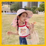 Kids Anti-UV Cartoon Shark Wide Brim Breathable Outdoor Beach Sunhat