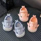 Toddlers Kids Cartoon Shark Flat Beach Summer Slippers