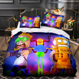 Kids Bedding Quilt Cover Cartoon Pattern Printed Set With Pillowcases
