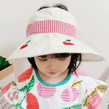 Kids Anti-UV Cartoon Fruit Wide Brim Empty Top Outdoor Sunhat