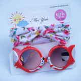 Kids Fashion Tom Cat Protection Sunglasses with Silk Scarf