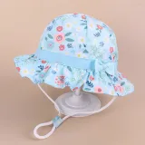 Kids Anti-UV Daisy Flower Pattern Outdoor Beach Fisherman Hat